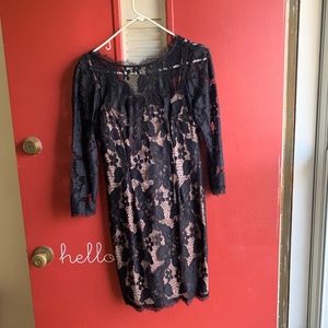 Adrianna Papell Black Lace Dress